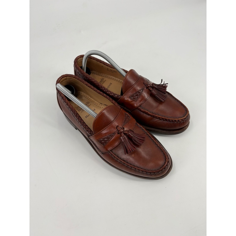 Allen Edmonds Maxfield Tassel Loafers Mens 9 D Brown Leather Braided Trim 18245